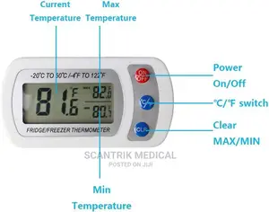 Quality White Fridge Freezer Thermometer