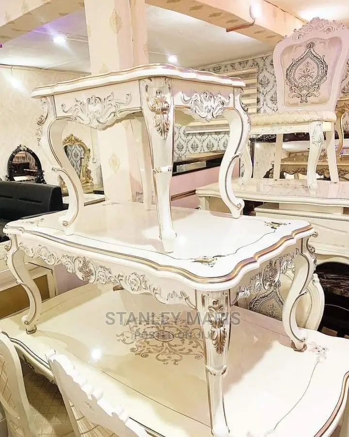 Royal White Centre Table With Two Side Stools