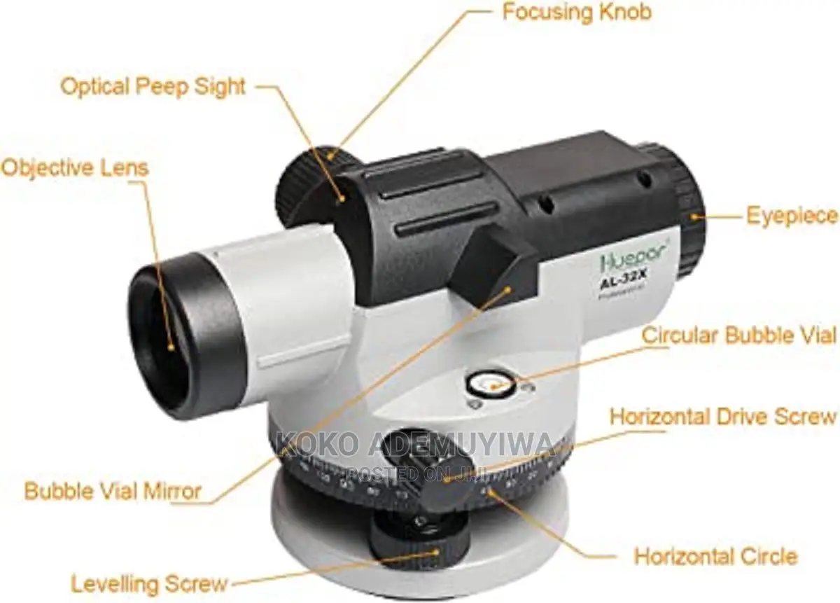 HUEPAR 32X Magnification Optical Dumpy Level Theodolite 120m