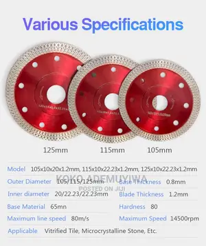 125mm Mesh Wave Diamond Cutting Disc Blade for Tile Marble