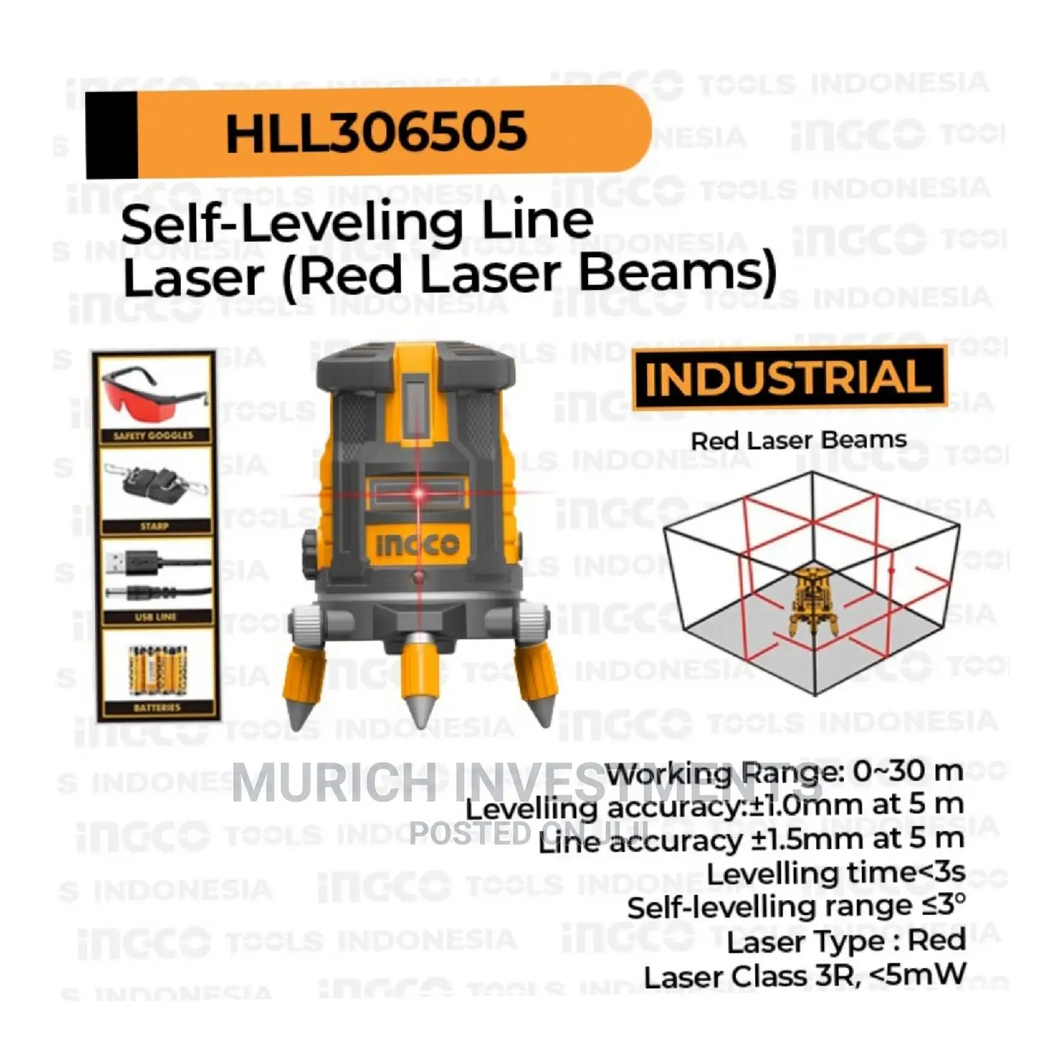 Ingco Self Leveling Line Laser 5 Lines
