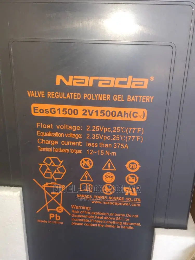 2v 1500ah Narada GEL Battery