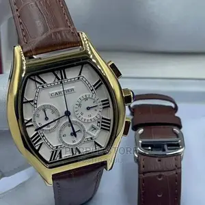 Photo - Cartier Chronograph Leather Wristwatch
