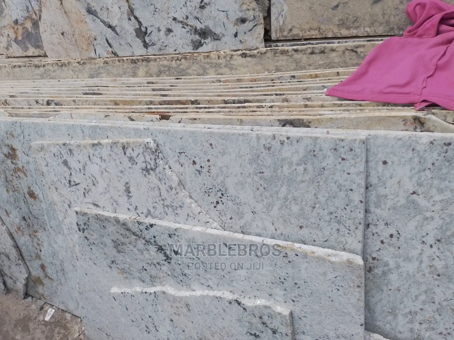 Ocean White Granite Slab