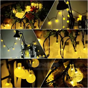 Solar String Lights Garden Decor 50 Led Crystal Globe