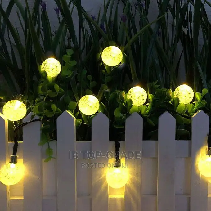 Solar String Lights Garden Decor 50 Led Crystal Globe