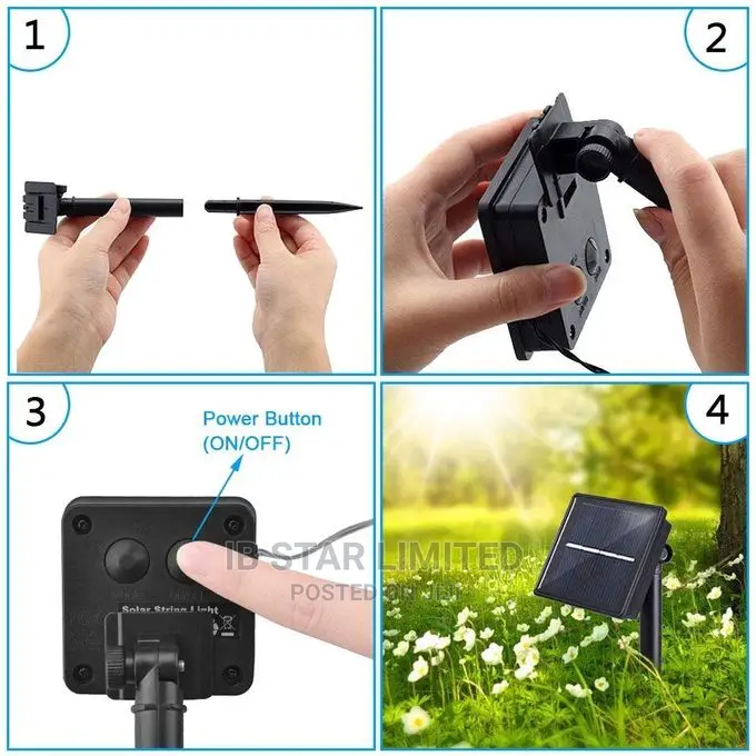 Solar LED Crystal Ball String Waterproof Fairy Light