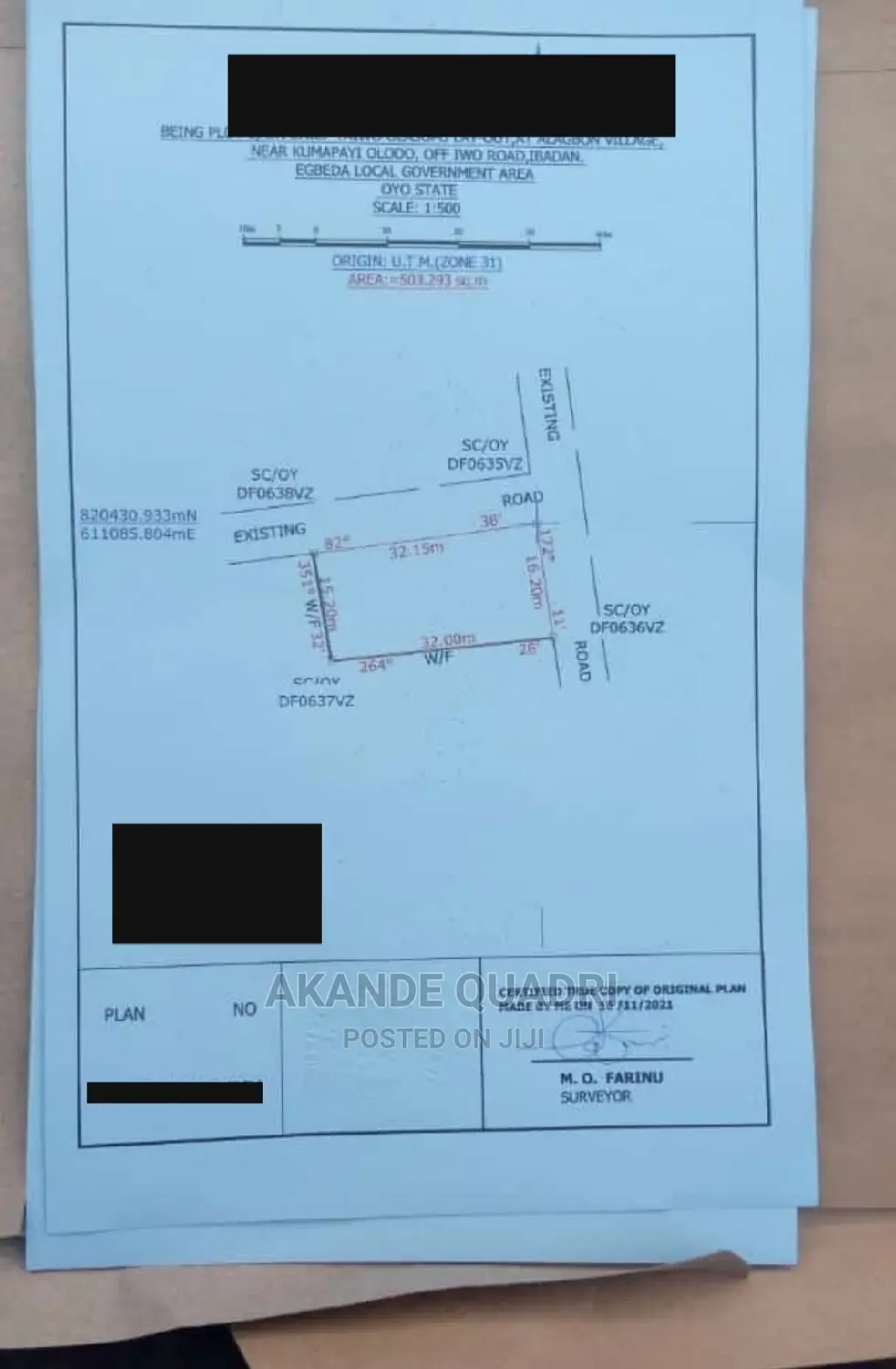 Original Red Copy Survey Plan
