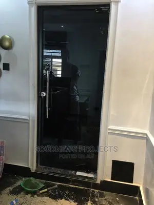 Single Black Glass Door