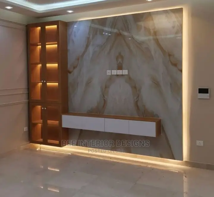 High Quality Glossy Marble Board Tv Console