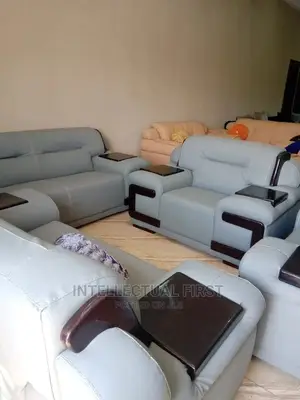 Quality 7 Seater Living Room Leather Sofa Chair.