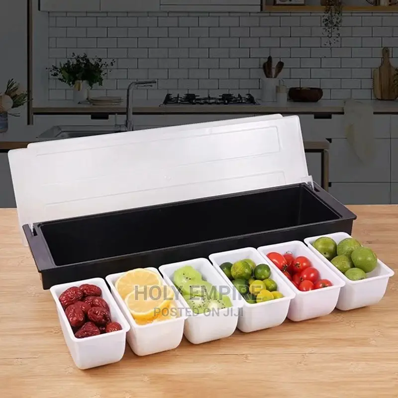 Condiment Dispenser Tray for 6-Compartment Fruit Side Dish