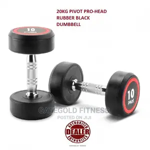 D2250.20 PRO Round Head Rubber Dumbbell 20kg [Pair]