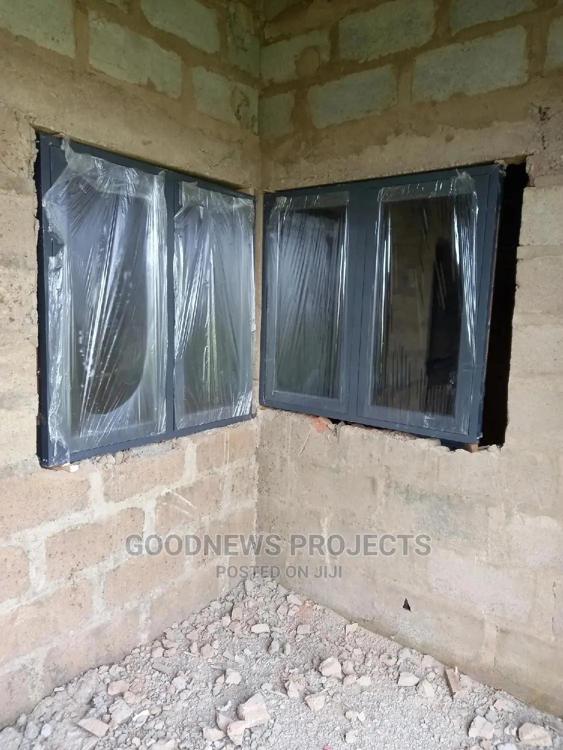 Casement Aluminium Dark Gray Window