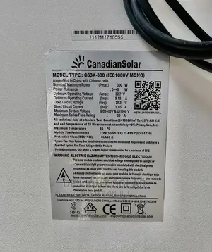 Quality 300W Canadian Mono Crystalline Solar Panels. 