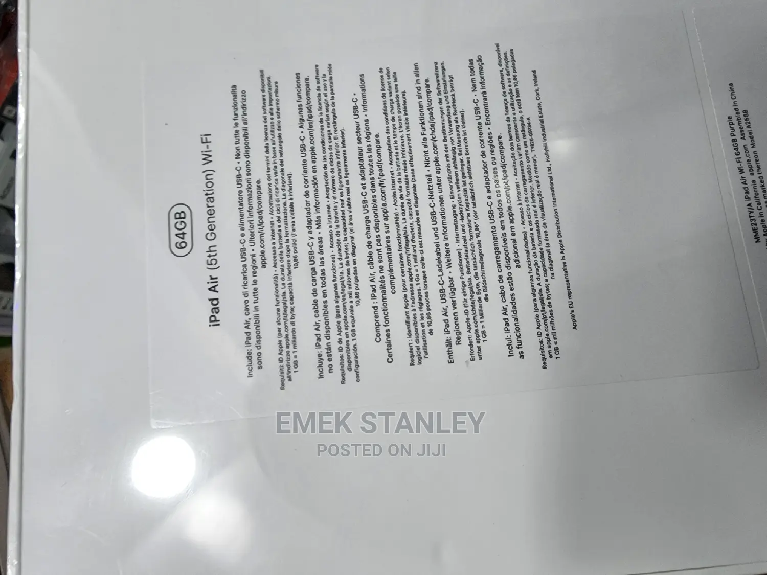New Apple iPad Air (2022) 64 GB