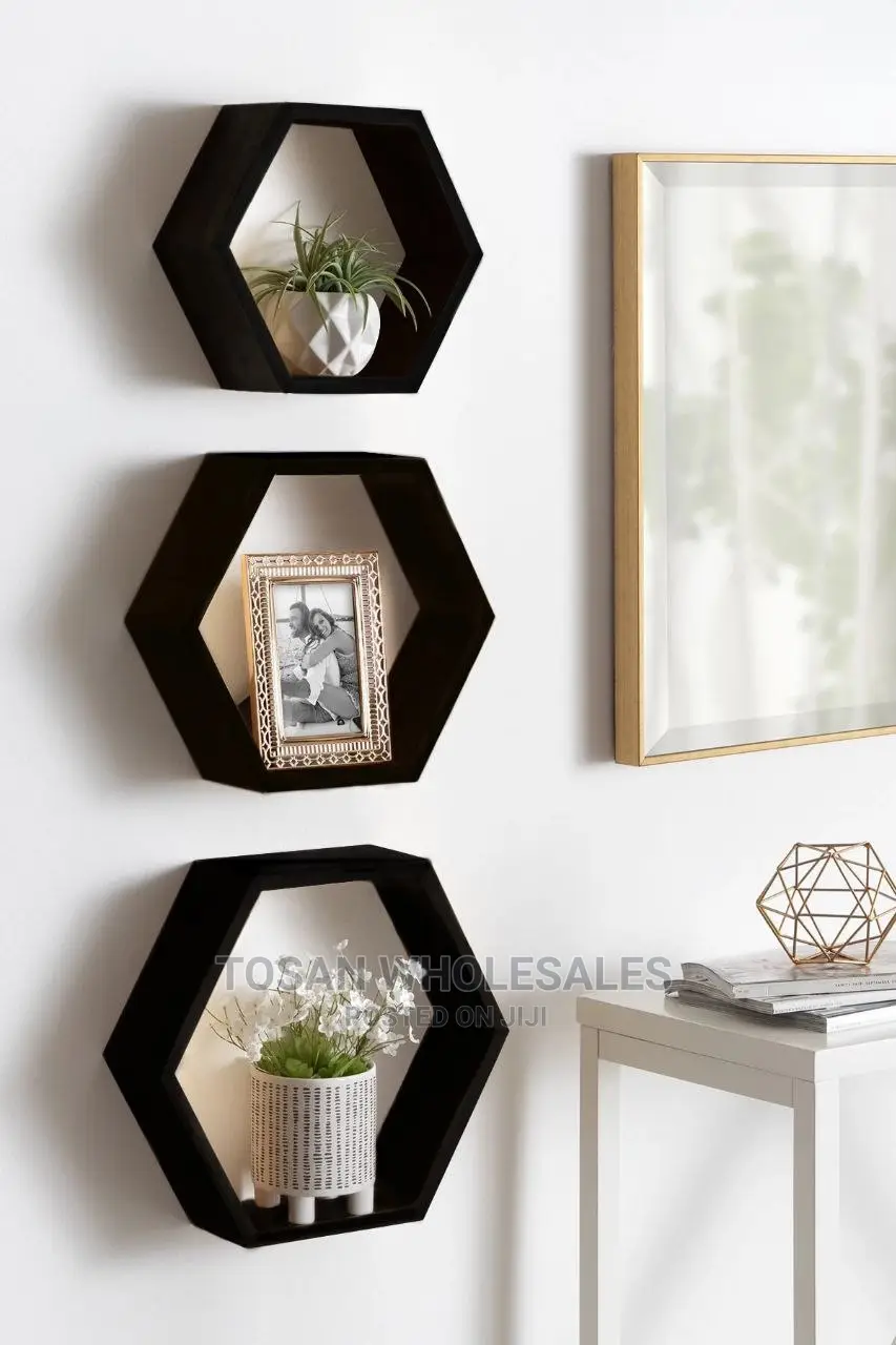 Decorative Hexagon Floating Wall Shelves
