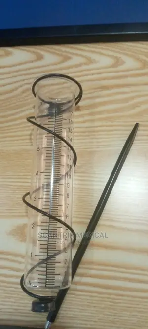 Glass Rain Gauge Tube Measuring Outdoor Hold Stand