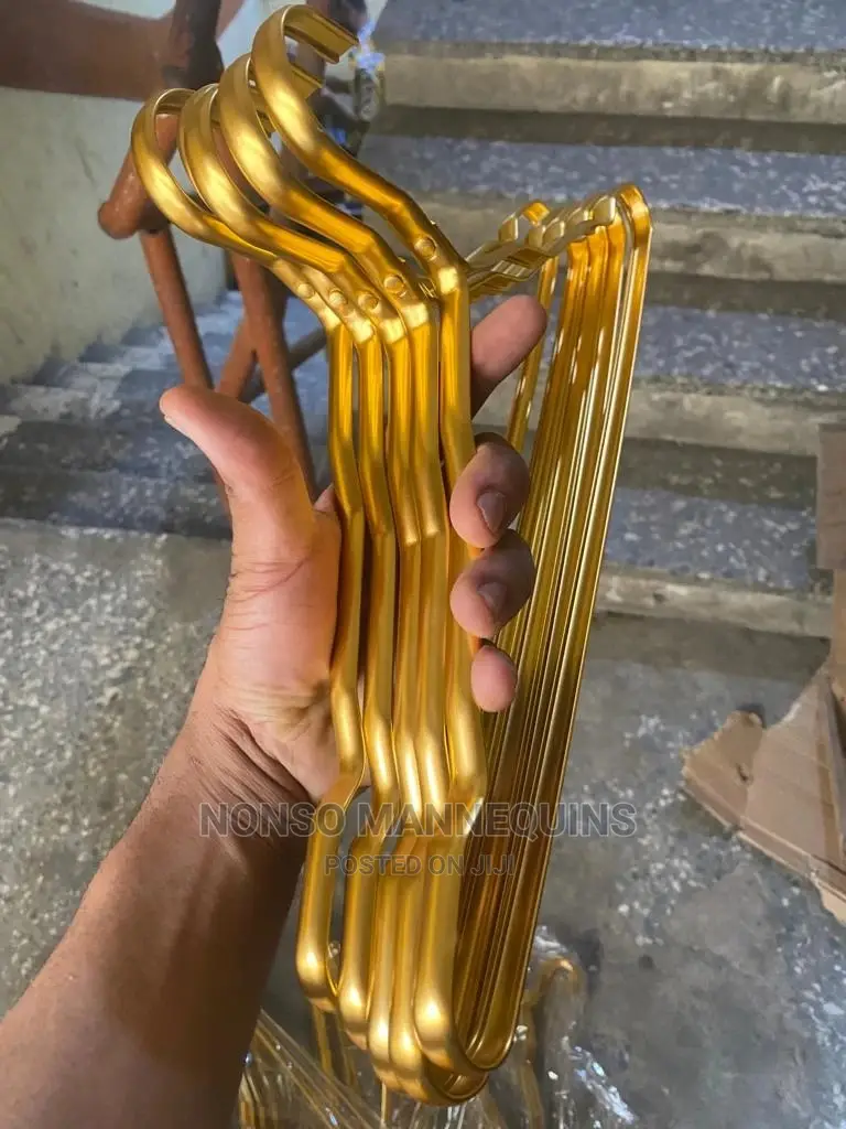 Gold Chrome Luxury Clothes Display Aluminum Hangers
