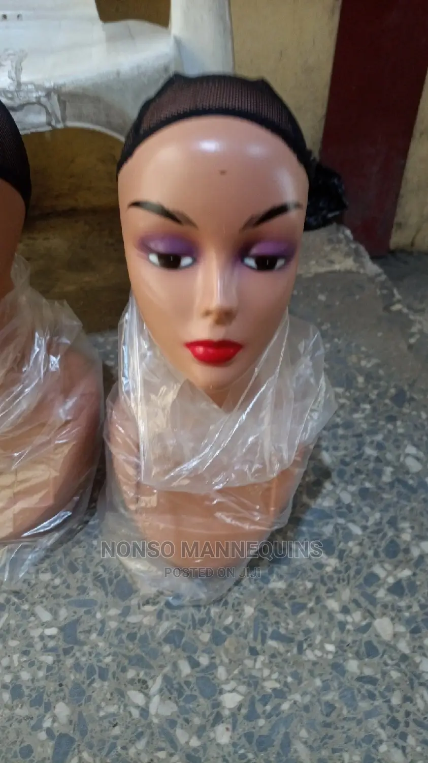 Plastic Long Mannequin Heads Display in Lagos Island (Eko) Store