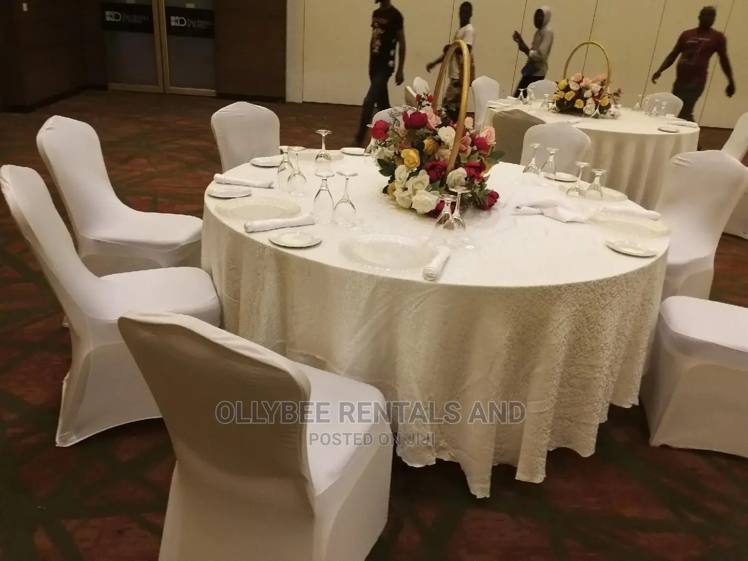 Chair Covers, Table Covers, Table Napkins, Centerpieces.