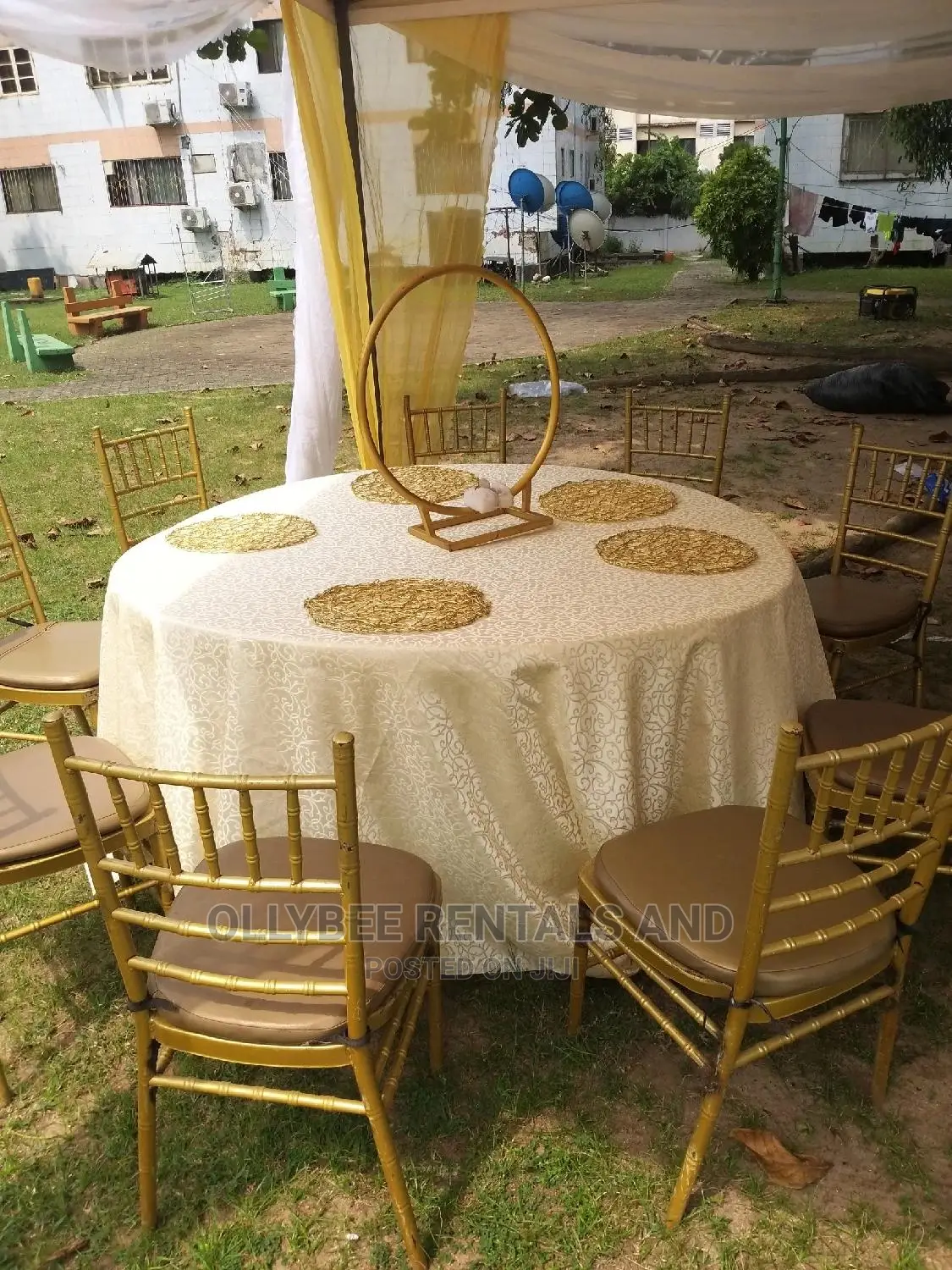 Chair Covers, Table Covers, Table Napkins, Centerpieces.