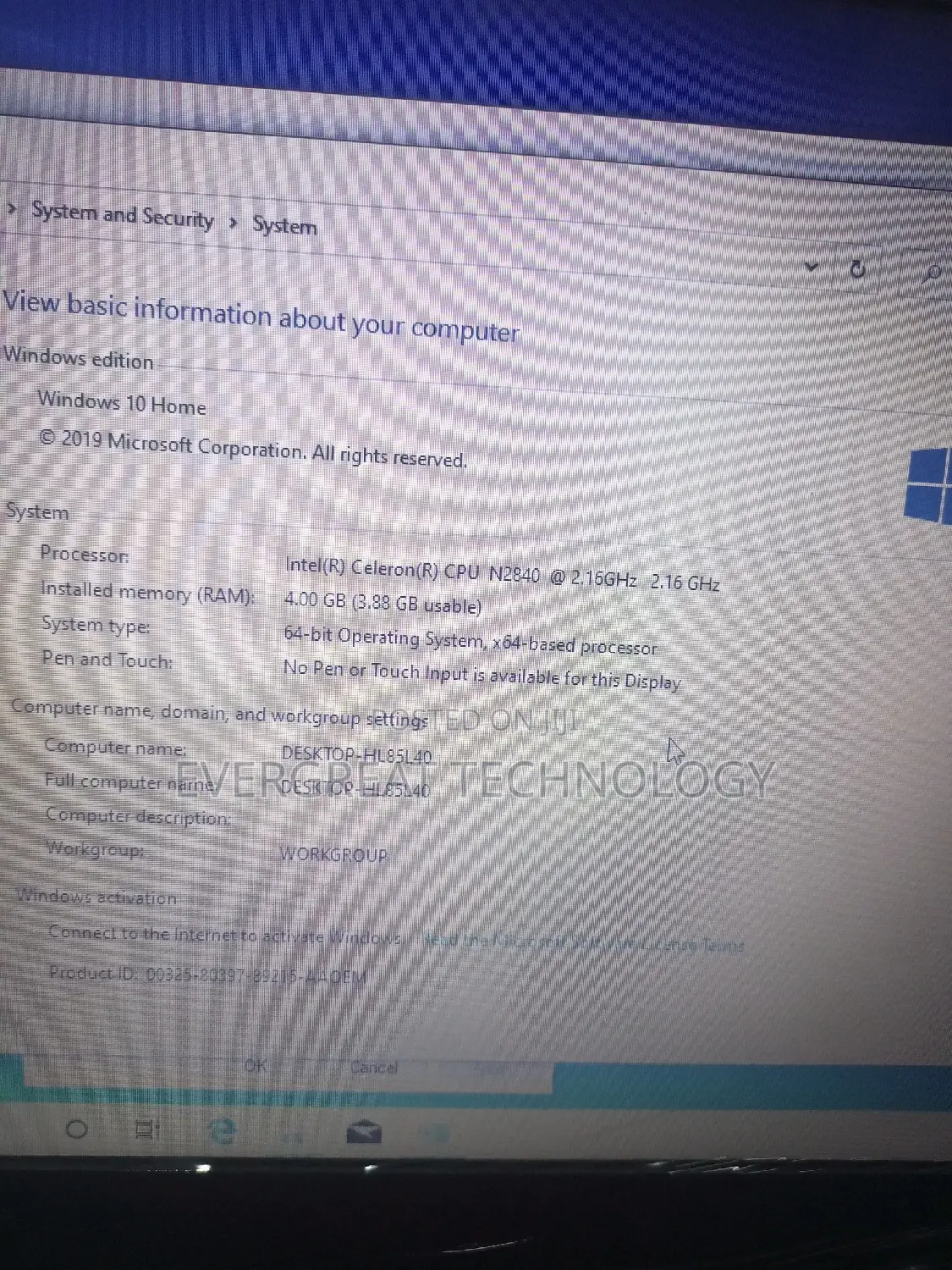 Laptop Lenovo Ideapad 3 4GB Intel Celeron HDD 320GB
