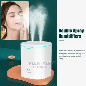 2L Double Spray Humidifiers LED Light Mist Auto Shut-Off