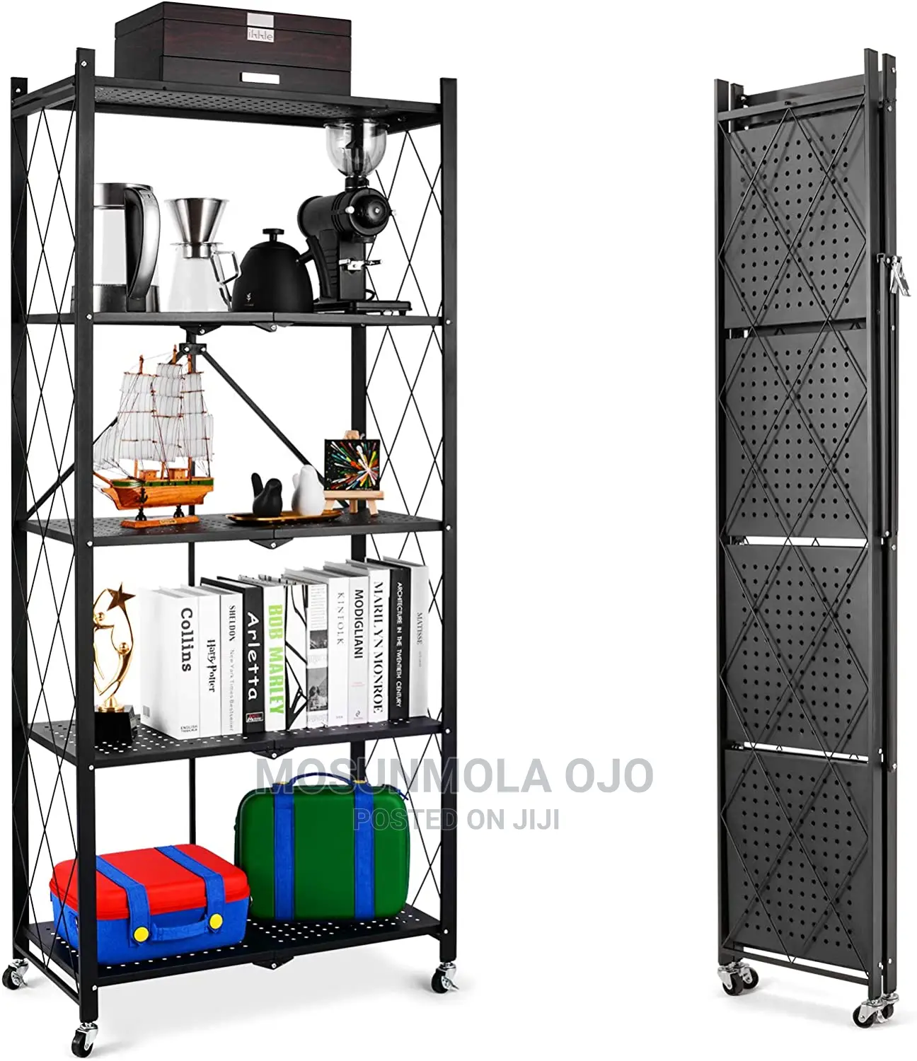 5 Tier Multi-purpose Foldable Movable Storage Rack