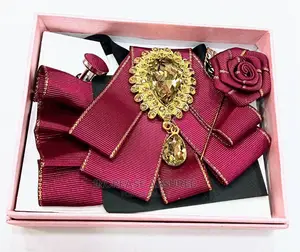 Neck Tie With Cufflinks, Pocket Filler and Pin Up Rose In1