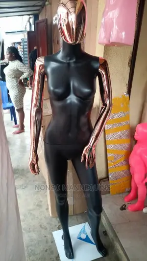 Matt Black Body And Rose Gold Faceless Female Mannequin