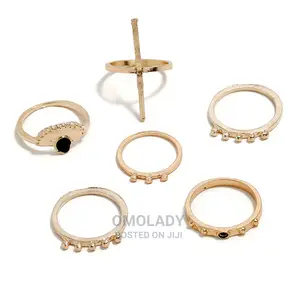 6pc Gold Plated Knuckle Ring Set