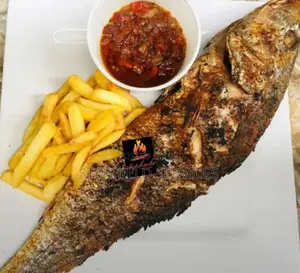 Fish Barbeque With Fries