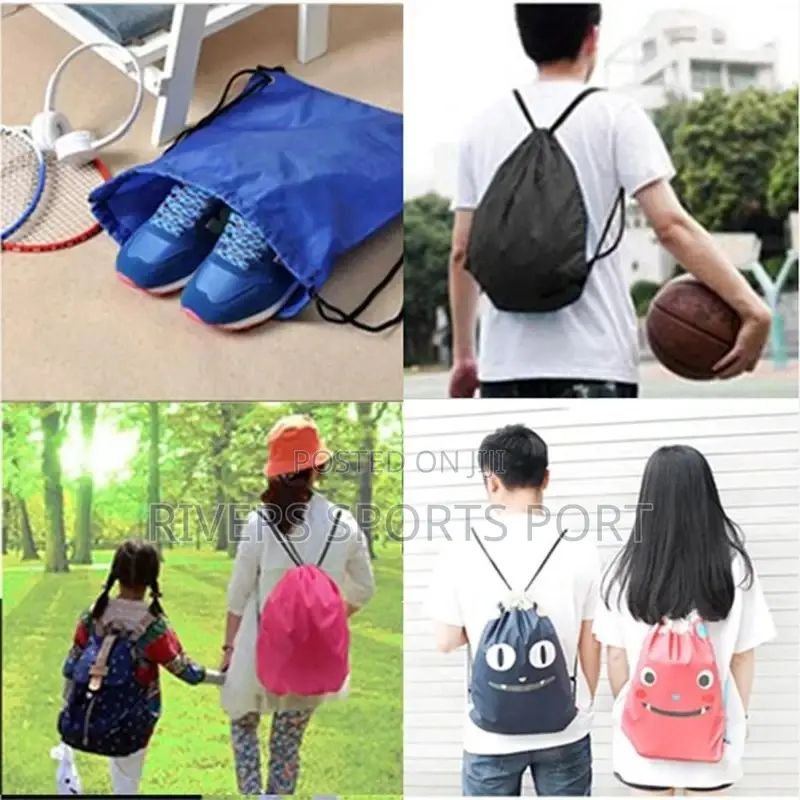 Portable Foldable Sports/Gym/Boot Bag Backpack Drawstring