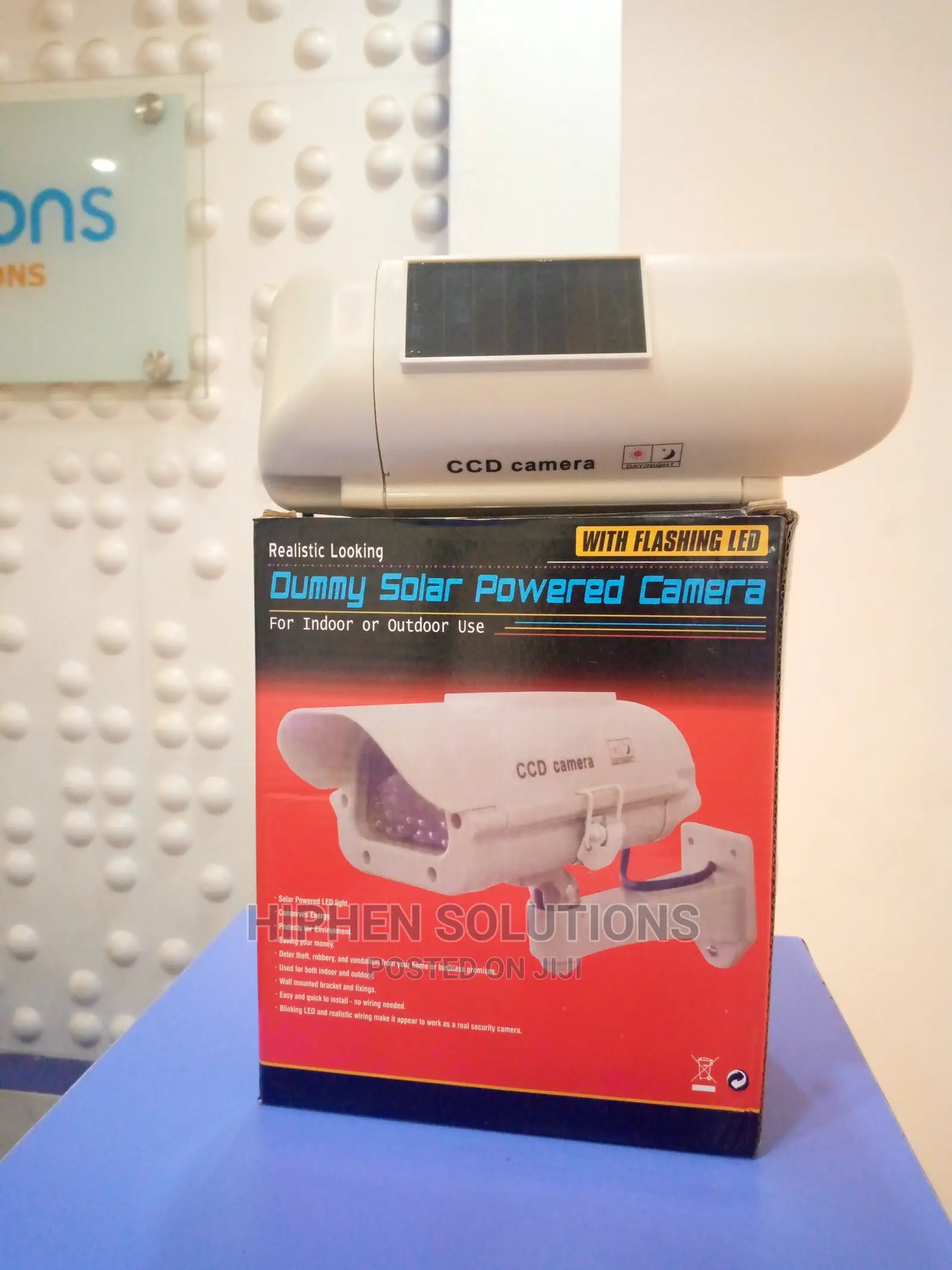 Fake Security Camera, With One Red LED Light at Night