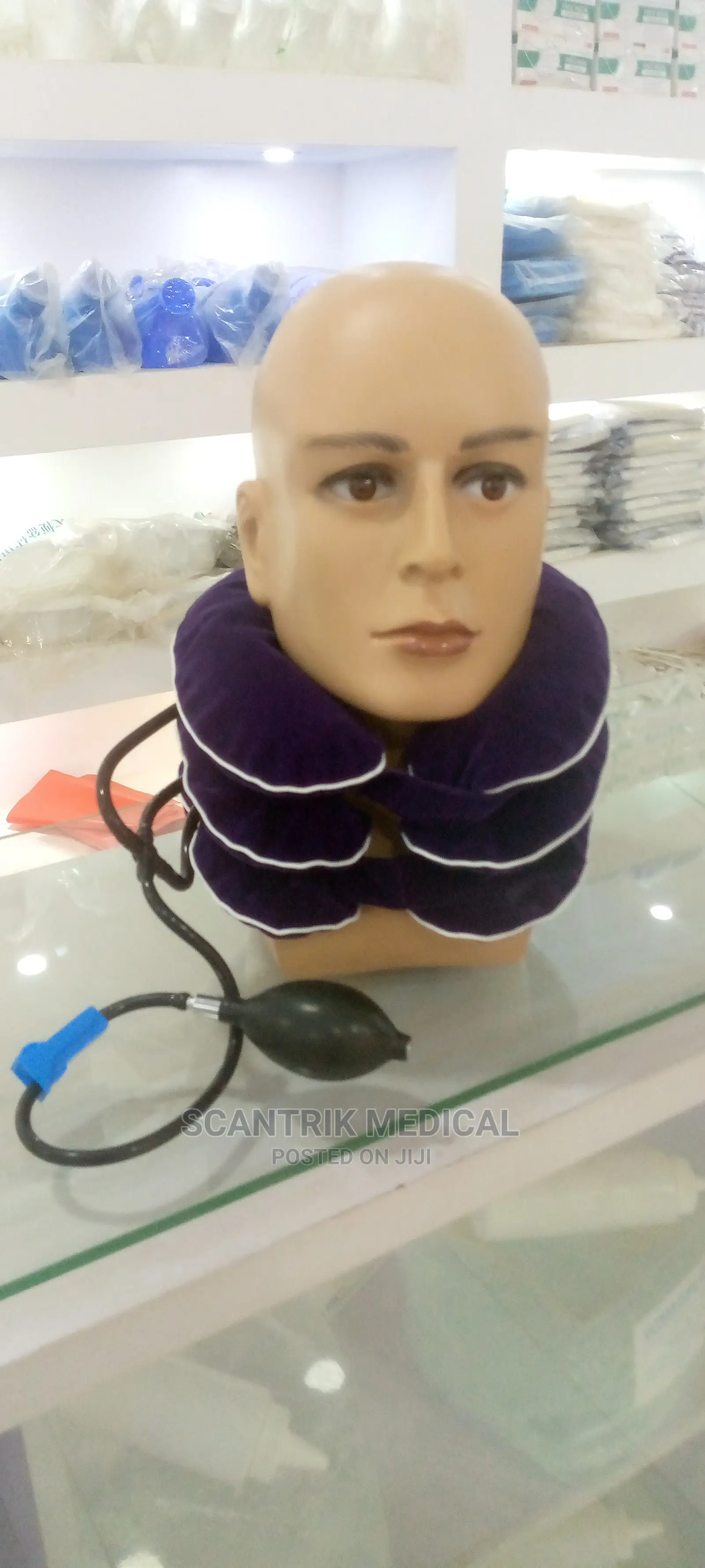Inflatable Cervical Pillow With Collar, Adjustable for Home