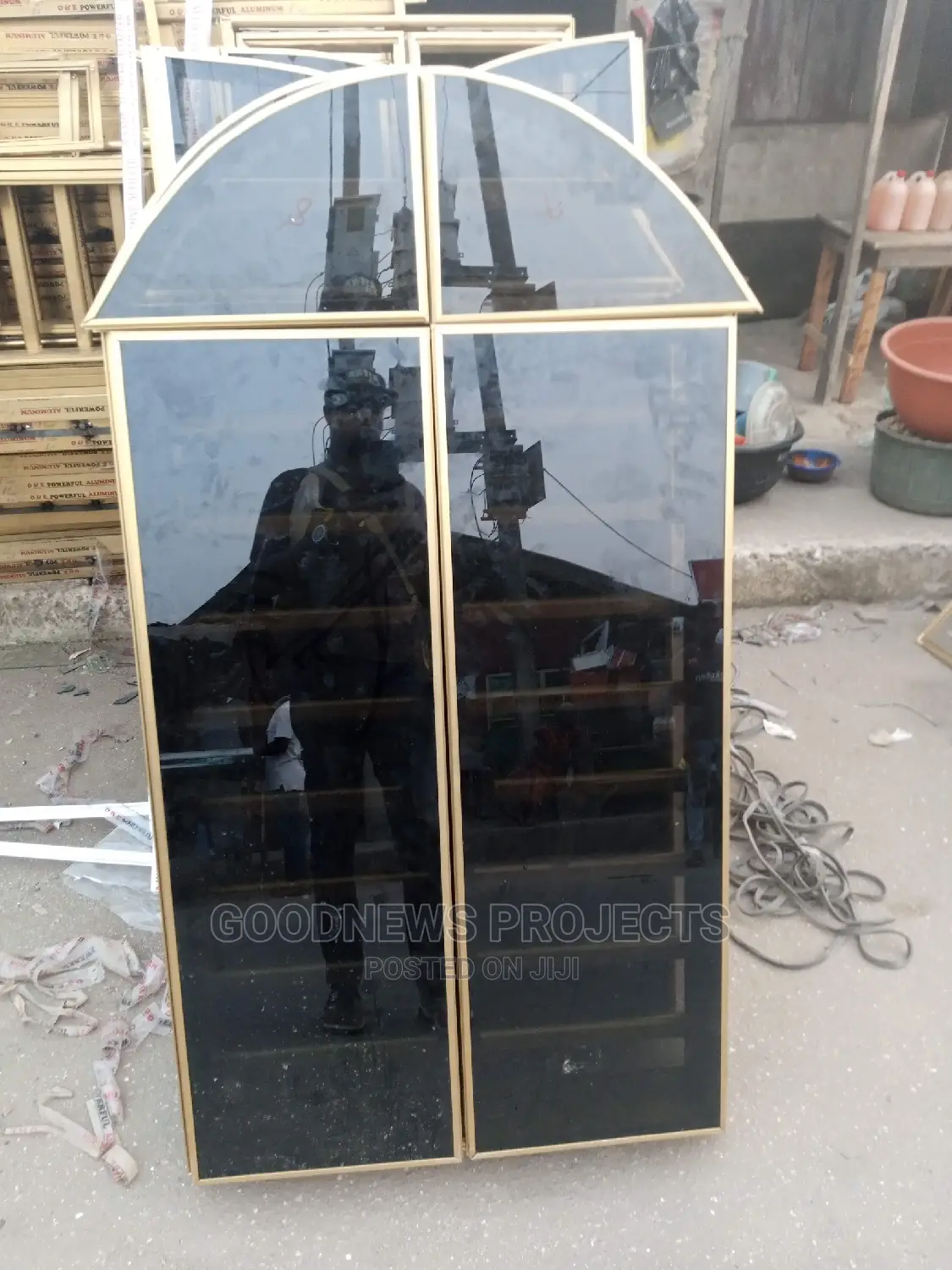 Gold Aluminium Frameless Window