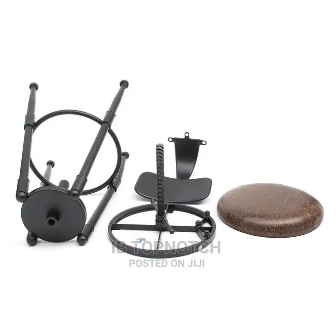 Retro Cafe Counter Chair Backrest Seat Adjustable