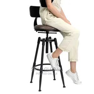 Backrest Seat Adjustable Retro Cafe Counter Chair