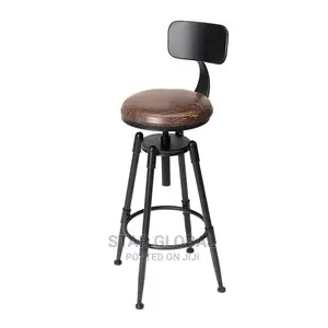 Backrest Seat Adjustable Retro Cafe Counter Chair