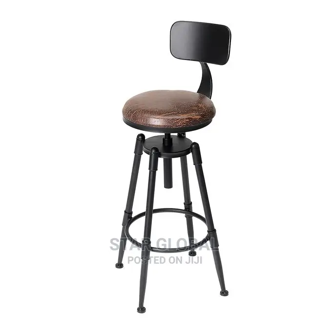 Backrest Seat Adjustable Retro Cafe Counter Chair