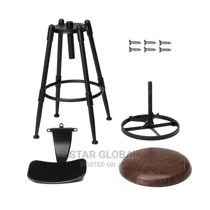 Backrest Seat Adjustable Retro Cafe Counter Chair