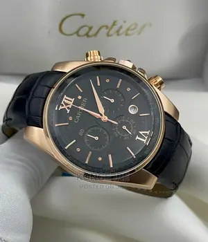 Cartier Chronograph Leather Wrist Watch