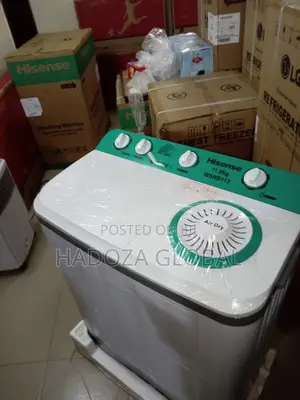 White Hisense 11kg Manual Washing Machine Twin Tub Wash,Spin