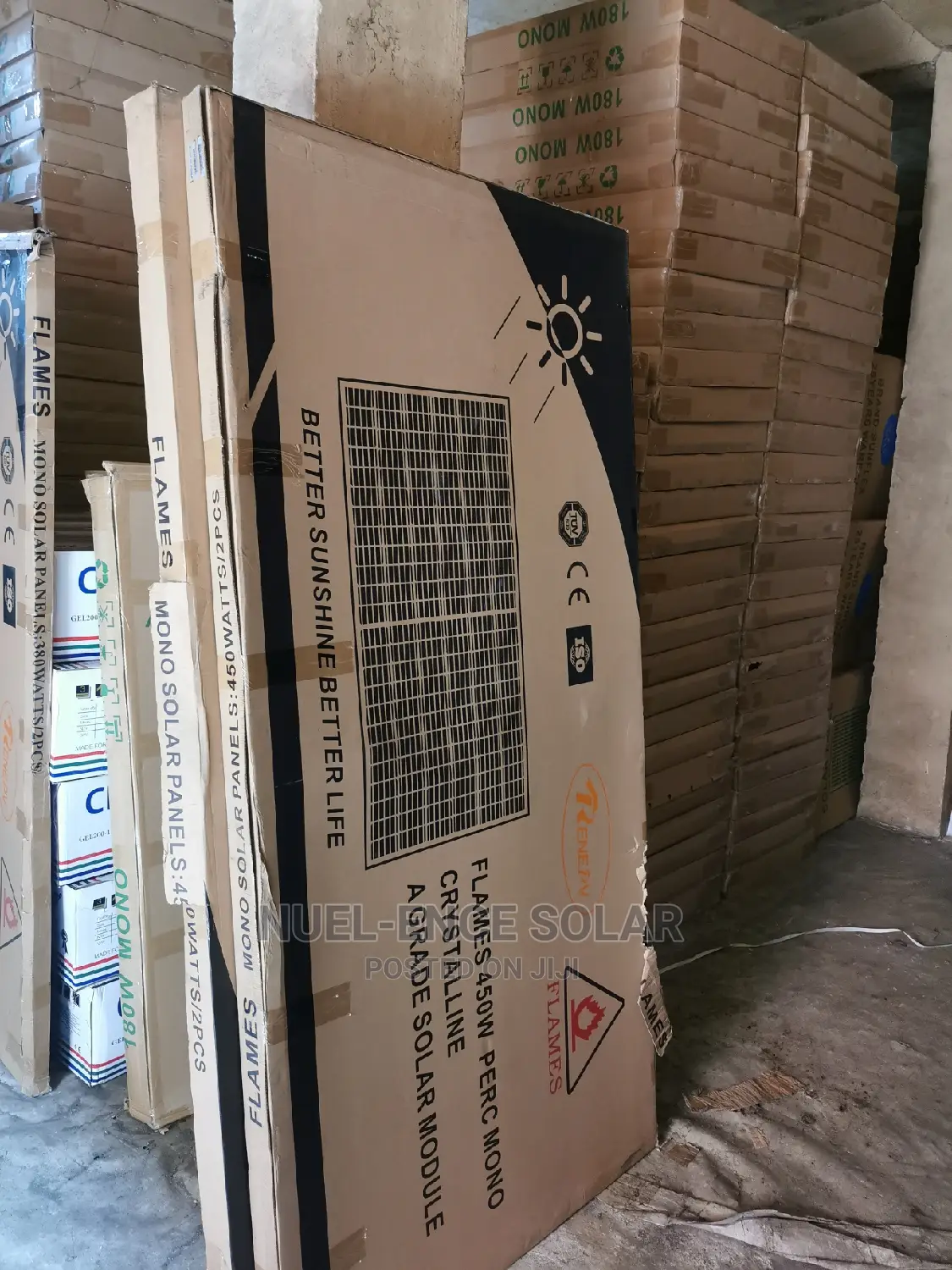 450w Flames PERC Monocrystalline Panels Black Frame.
