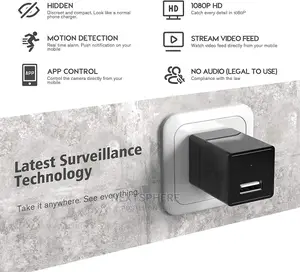 Wireless HD 1080P USB Camera Wifi Mobile Hidden AC Adapter