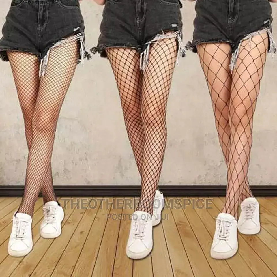 High Waist Thigh High Fishnet Mesh Socks