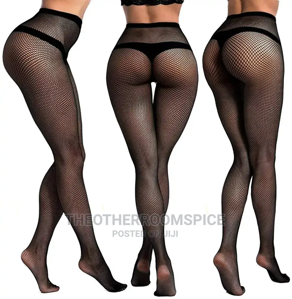 High Waist Thigh High Fishnet Mesh Socks