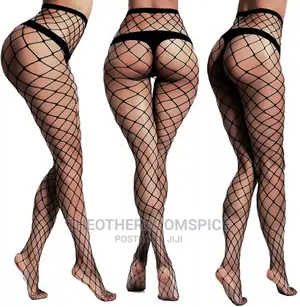 High Waist Thigh High Fishnet Mesh Socks