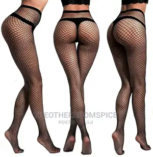 High Waist Thigh High Fishnet Mesh Socks